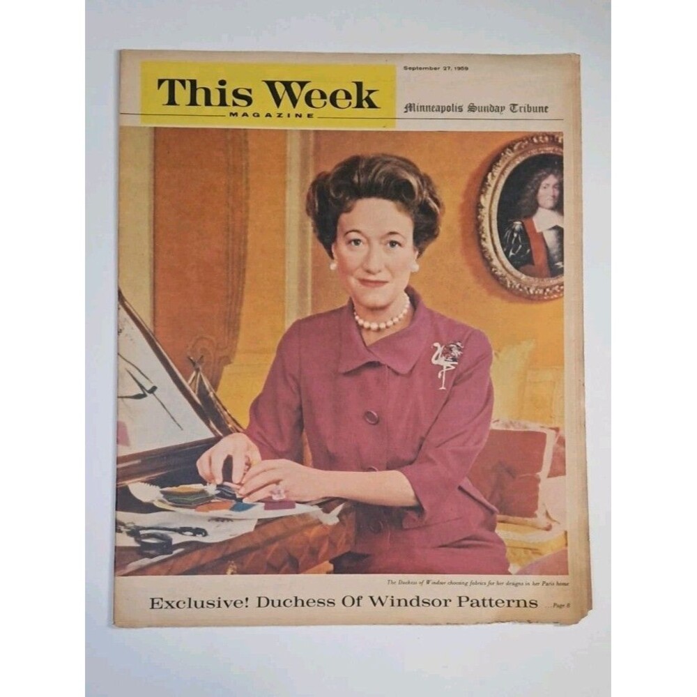 This Week Magazine Minneapolis Sunday Tribune 9/27/59 Dutchess of Windsor